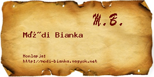 Módi Bianka névjegykártya